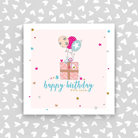 Balloon and presents Happy Birthday Card