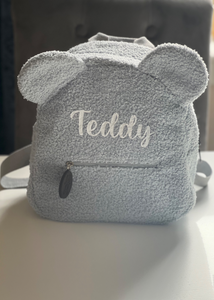 Pale Blue Personalised Teddy Bear Backpack