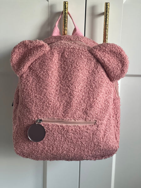 Blush Pink Personalised Teddy Bear Backpack