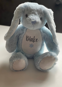Pale Blue Personalised Bunny