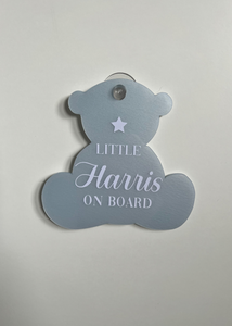 Pale Blue Personalised 'Baby on Board' sign