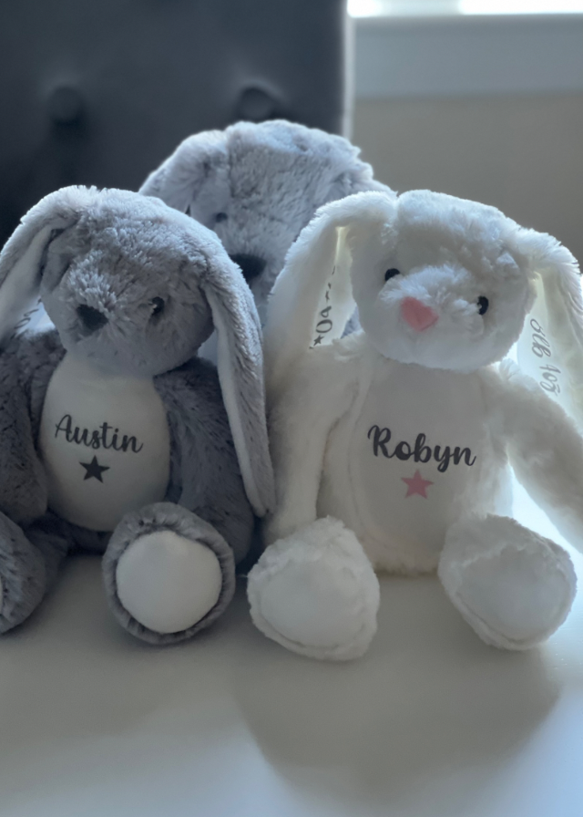 White Personalised Bunny