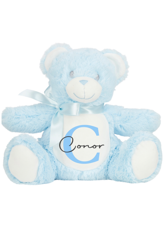 Blue personalised teddy bear