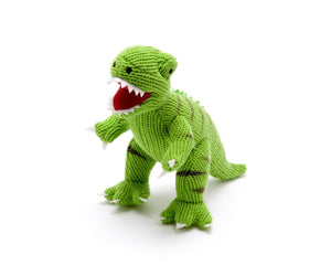 Best Year organic cotton knitted T-rex soft toy